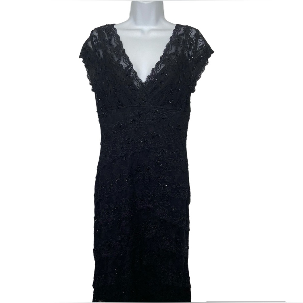 Helene Blake Layered Beaded Lace Dress